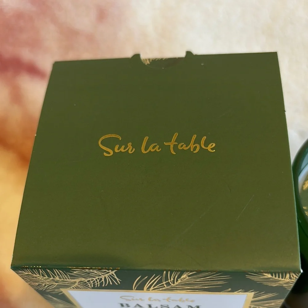 Sur La Table Balsam Clove Soy Candle Green Glass